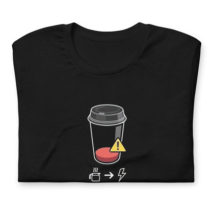 Camiseta Coffee Battery, Disponible en la mejor tienda online para comprar tu merch favorita, la mejor Calidad, compra Ahora en Algoritmo! 