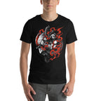 FIRE god of WAR — modelo usando la prenda