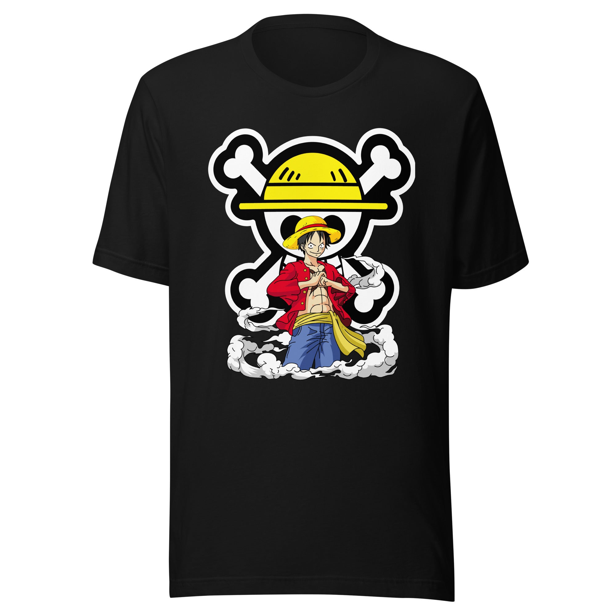 Vista frontal — Playera Mugiwara One Piece, calavera del Sombrero de Paja