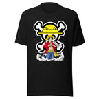 Vista frontal — Playera Mugiwara One Piece, calavera del Sombrero de Paja