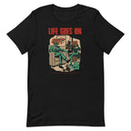 Playera Life Goes On The last of us — detalle del estampado