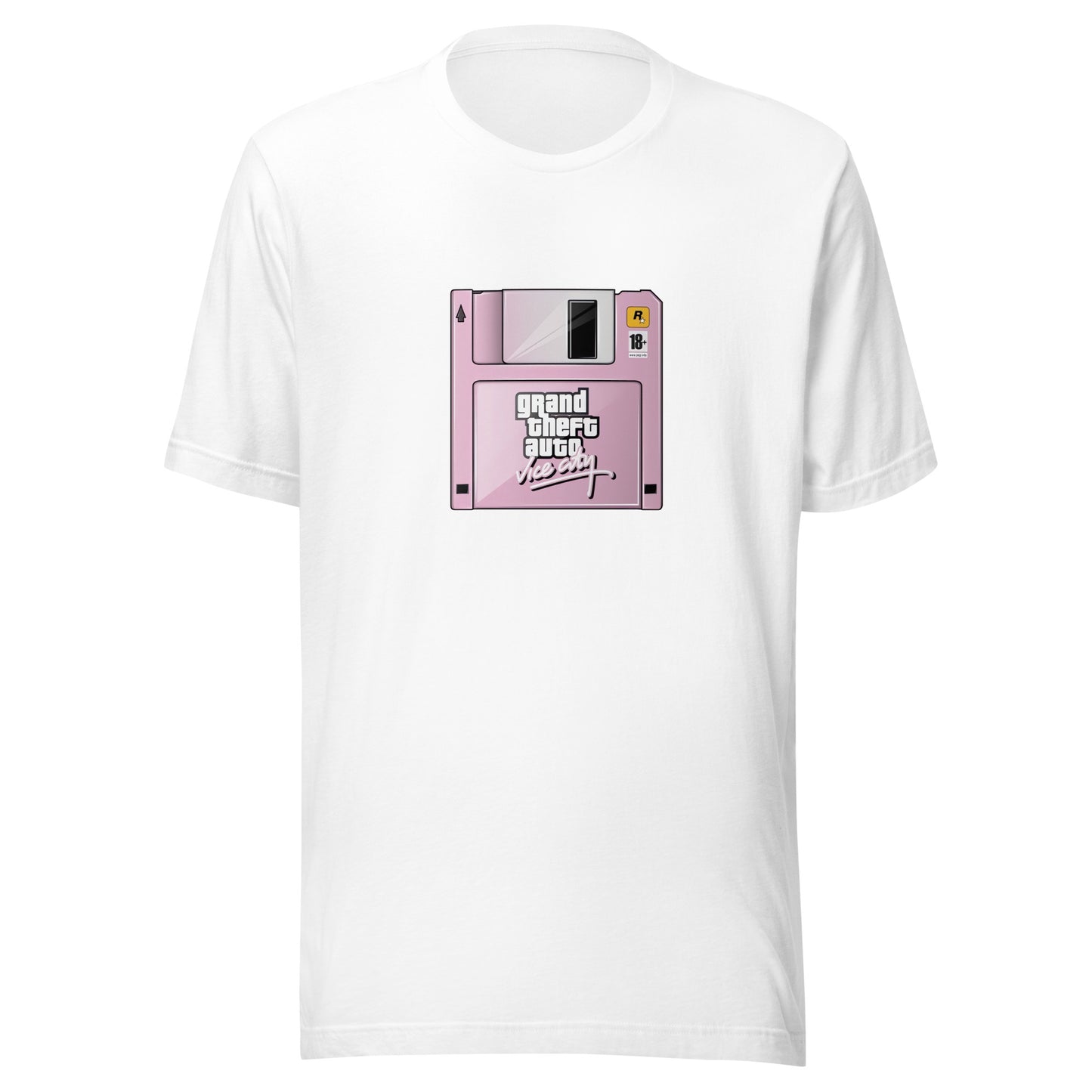 Playera de Vice City Floppy, Disponible en la mejor tienda online para comprar tus artículos favoritos, la mejor Calidad, compra Ahora en Algoritmo! 