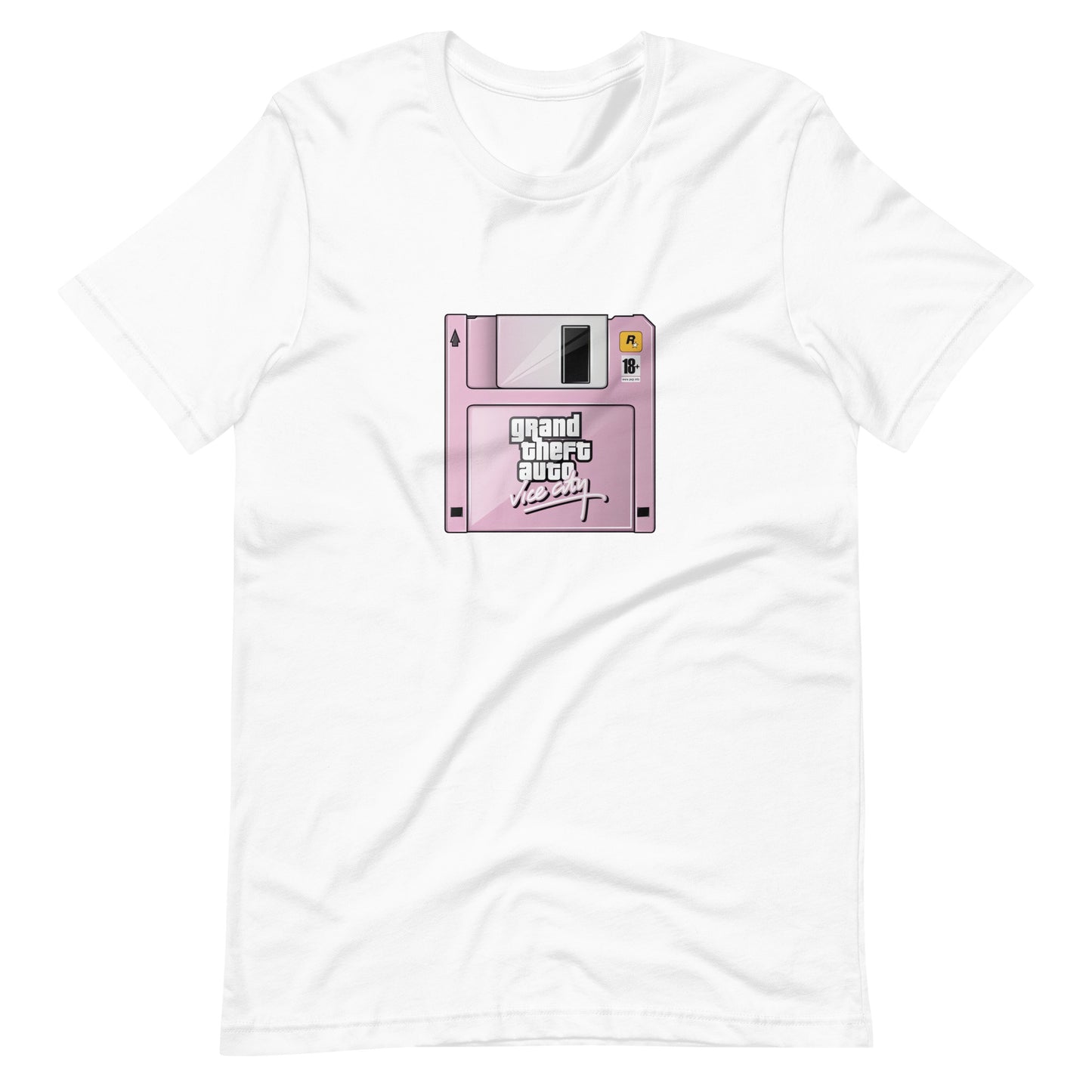 Playera de Vice City Floppy, Disponible en la mejor tienda online para comprar tus artículos favoritos, la mejor Calidad, compra Ahora en Algoritmo! 