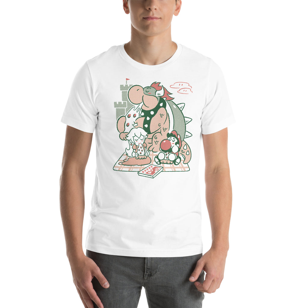 Pizza Bros — modelo usando la prenda