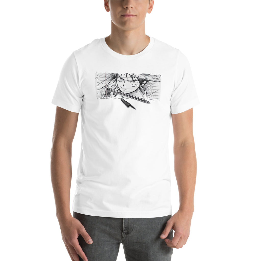 Dibujo de una pieza — modelo usando la prenda