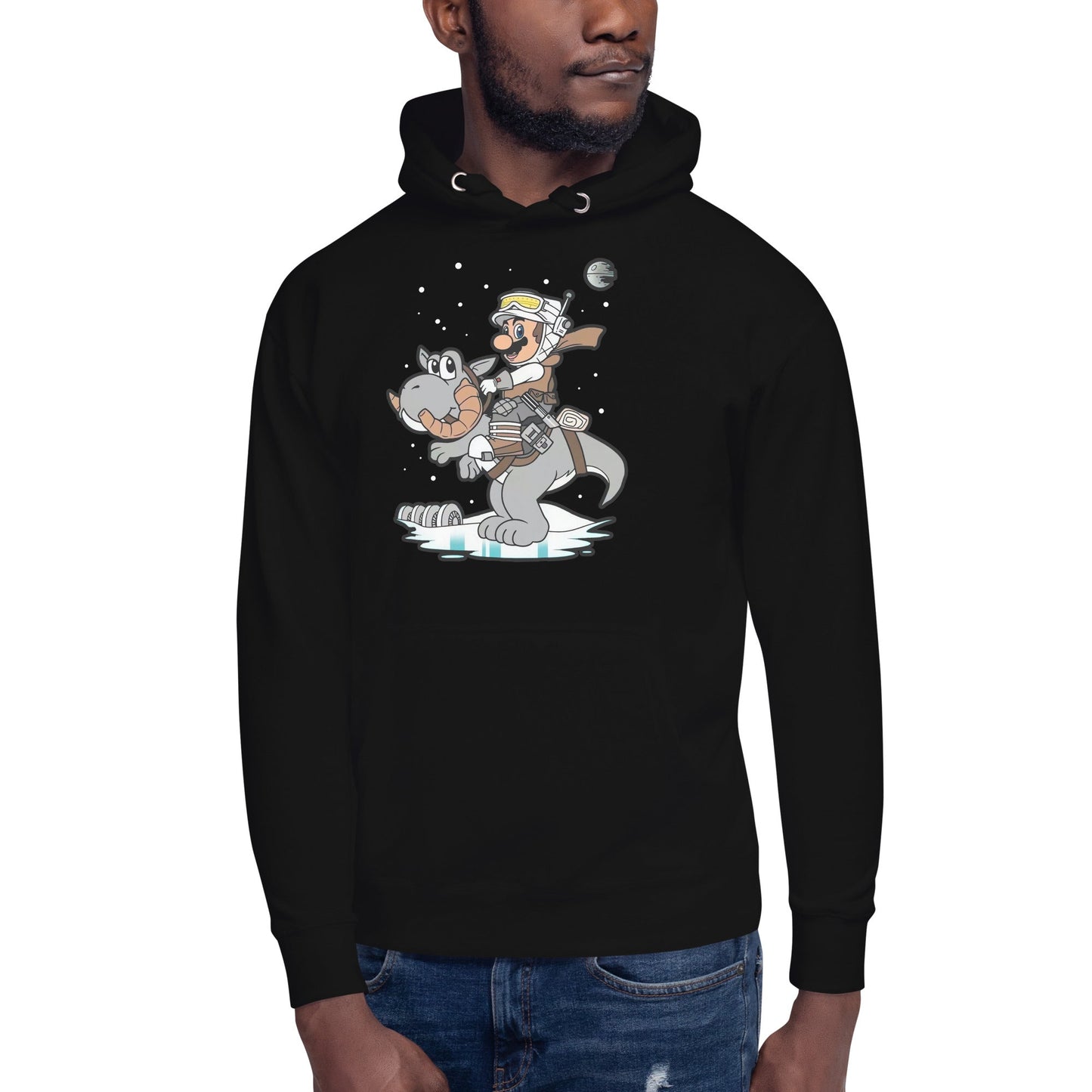 Hoodie Mario y su Yoshi Tauntaun, Disponible en la mejor tienda online para comprar tu merch favorita, la mejor Calidad, compra Ahora en Superstar!