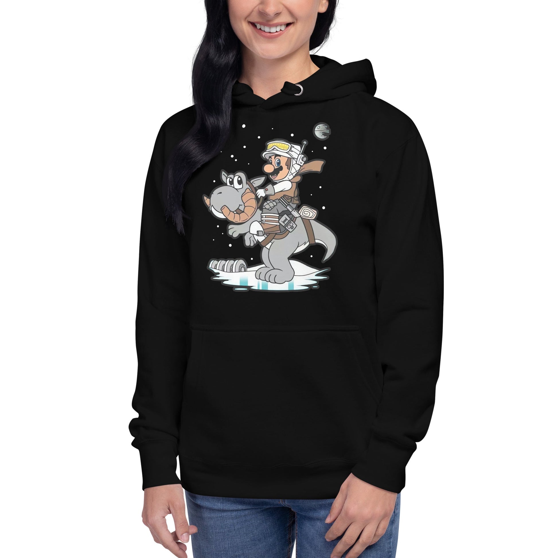 Hoodie Mario y su Yoshi Tauntaun, Disponible en la mejor tienda online para comprar tu merch favorita, la mejor Calidad, compra Ahora en Superstar!